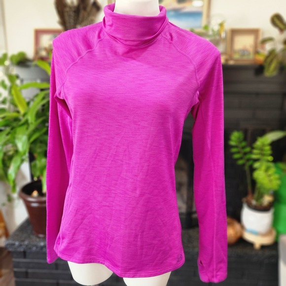 Under Armour Fuchsia pink turtle neck base layer womens size large long sleeve - Picture 1 of 7